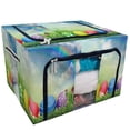 thumbnail image 1 of PKQWTM Easter Eggs Dyed Sunny Sky In The Grass Storage Bag Clear Window Storage Bins Boxes Large Capacity Foldable Stackable Organizer With Steel Metal Frame For Bedding,Clothes,Closets, Bedrooms, 1 of 3