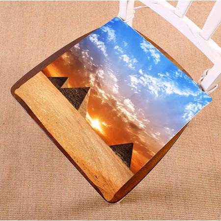 PKQWTM Egypt Pyramid Historic Buildings Panorama Chair Pads Chair Mat Seat Cushion Chair Cushion Floor Cushion Size 16x16 inches
