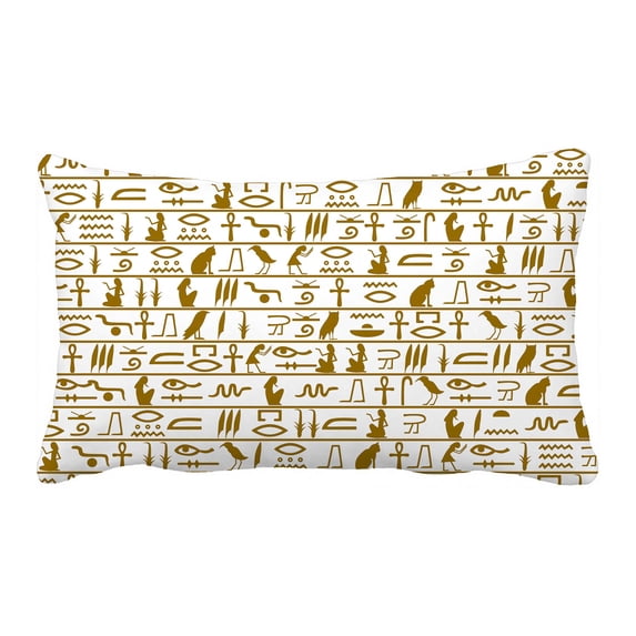 PKQWTM Egyptian Hieroglyphs Bed Decor Pillow Cases Zippered Cushion Cover Size 20x30 Inches
