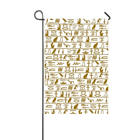 PKQWTM Egyptian Hieroglyphs Yard Decor Home Garden Flag Size 12x18 Inches