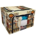 thumbnail image 1 of PKQWTM Egyptian Papyrus Storage Bag Clear Window Storage Bins Boxes Large Capacity Foldable Stackable Organizer With Steel Metal Frame For Bedding,Clothes,Closets, Bedrooms, 1 of 3