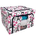 thumbnail image 1 of PKQWTM Eiffel Tower Kiss Trace Storage Bag Clear Window Storage Bins Boxes Large Capacity Foldable Stackable Organizer With Steel Metal Frame For Bedding,Clothes,Closets, Bedrooms, 1 of 3