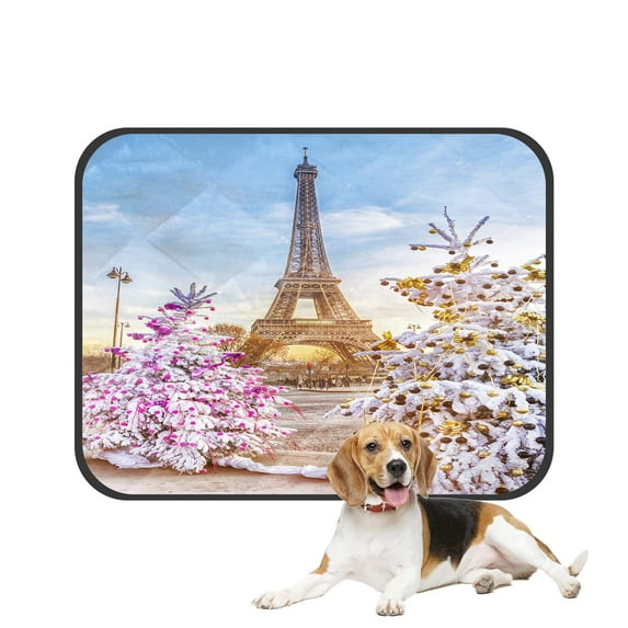 PKQWTM Eiffel Tower Pet Dog Cat Bed Pee Pads Mat Cushion Potty Dogsblankets Crate Bed Kennel 20x24 inch