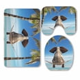 thumbnail image 1 of PKQWTM Elephant Hammock Beach Sea 3 Piece Bathroom Rugs Set Bath Rug Contour Mat and Toilet Lid Cover, 1 of 2
