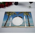 thumbnail image 1 of PKQWTM Elephant Hammock Beach Sea Kitchen Dining Table Mats Placemats Size 12x18 Inches, Set of 2 Pieces, 1 of 2