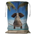 thumbnail image 1 of PKQWTM Elephant Hammock Beach Sea Storage Basket Laundry Bag with Drawstring Size 24x32 Inch, 1 of 3