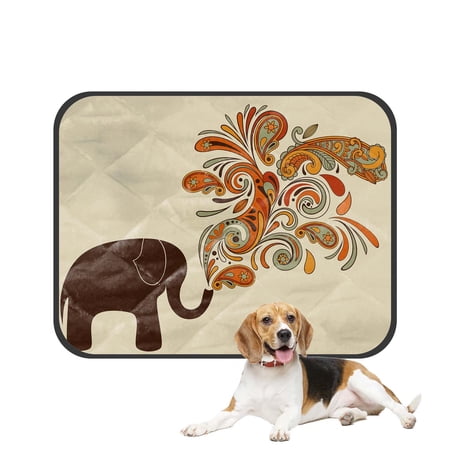 PKQWTM Elephant With Floral Pattern Pet Dog Cat Bed Pee Pads Mat Cushion Potty Dogs Blankets Crate Bed Kennel 14x18 inch