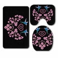 thumbnail image 1 of PKQWTM Embroidery Hummingbird Sakura 3 Piece Bathroom Rugs Set Bath Rug Contour Mat and Toilet Lid Cover, 1 of 2