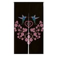 thumbnail image 1 of PKQWTM Embroidery Hummingbird Sakura Door Curtain Window Cover Home Decor Hanging Curtain Size 85x150 CM, 1 of 1