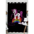 thumbnail image 1 of PKQWTM Embroidery magic unicorns on rainbow Practical heat insulation Shading Window Curtain Size 52(W) x 84(H) inches(One Piece), 1 of 1