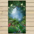 thumbnail image 1 of PKQWTM Enchanted forest with mushrooms and fairy lanterns Microfiber Bath Towels Bathroom Body Shower Towel Size 30x56 Inches, 1 of 1
