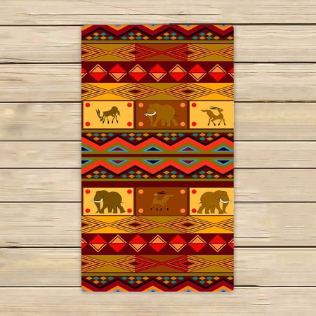 PKQWTM Ethnic Pattern Microfiber Bath Towels Bathroom Body Shower Towel Size 16x28 Inches
