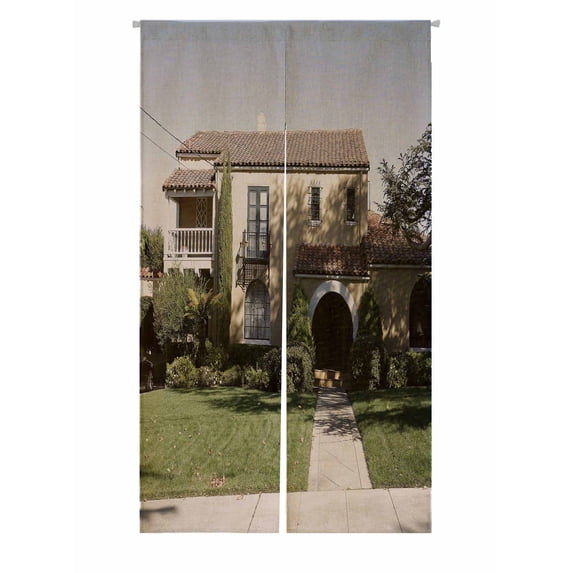PKQWTM Exterior Shot Of A Classic Home Peninsula Door Curtain Window Cover Home Decor Hanging Curtain Size 85x150 CM