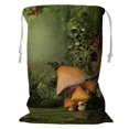 thumbnail image 1 of PKQWTM Fantasy Mushroom And Stump In The Forest Storage Basket Laundry Bag with Drawstring Size 24x32 Inch, 1 of 3
