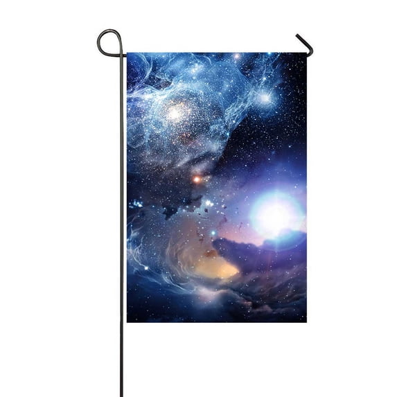 PKQWTM Fantasy Space Nebula Yard Decor Home Garden Flag Size 12x18 Inches