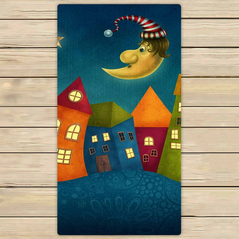 PKQWTM Fantasy colorful houses row Microfiber Bath Towels Bathroom Body Shower Towel Size 30x56 Inches Walmart