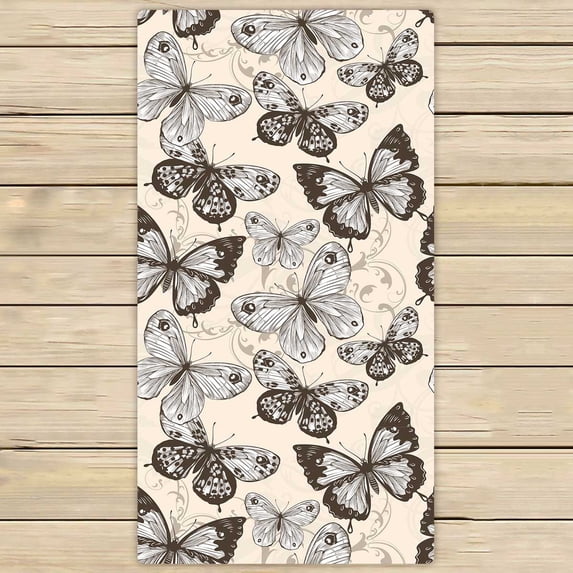 PKQWTM Fashion Butterflies Microfiber Bath Towels Bathroom Body Shower Towel Size 30x56 Inches