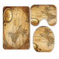 thumbnail image 1 of PKQWTM Find The Way 3 Piece Bathroom Rugs Set Bath Rug Contour Mat and Toilet Lid Cover, 1 of 2