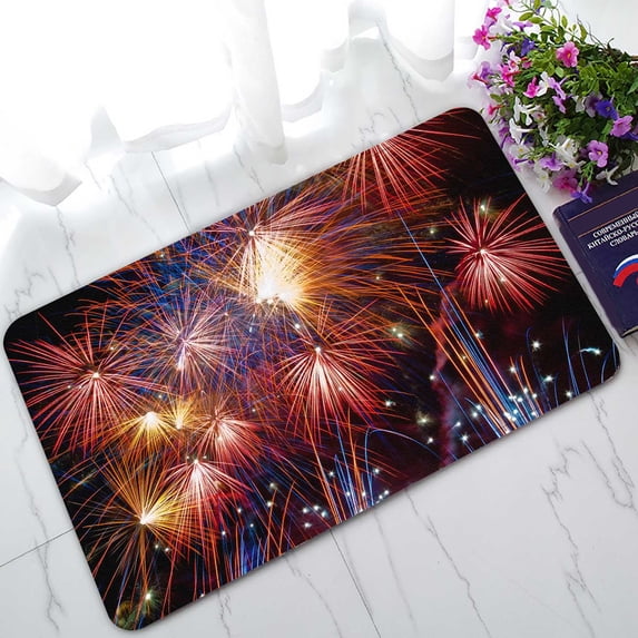 PKQWTM Firework Streaks In The Night Sky Home Decor Floor Mat Area Rug Doormat Size 18x30 Inches