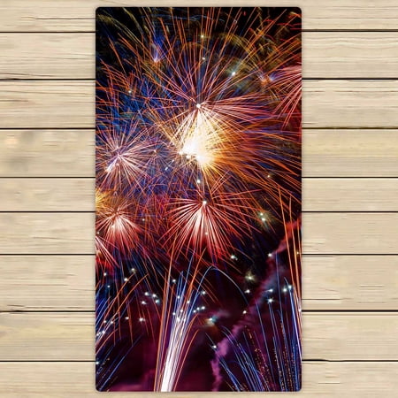 PKQWTM Firework Streaks In The Night Sky Microfiber Bath Towels Bathroom Body Shower Towel Size 30x56 Inches