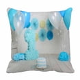 thumbnail image 1 of PKQWTM First Birthday Smash The Cake Bed Decor Pillow Cases Zippered Cushion Cover Size 16x16 Inches, 1 of 1