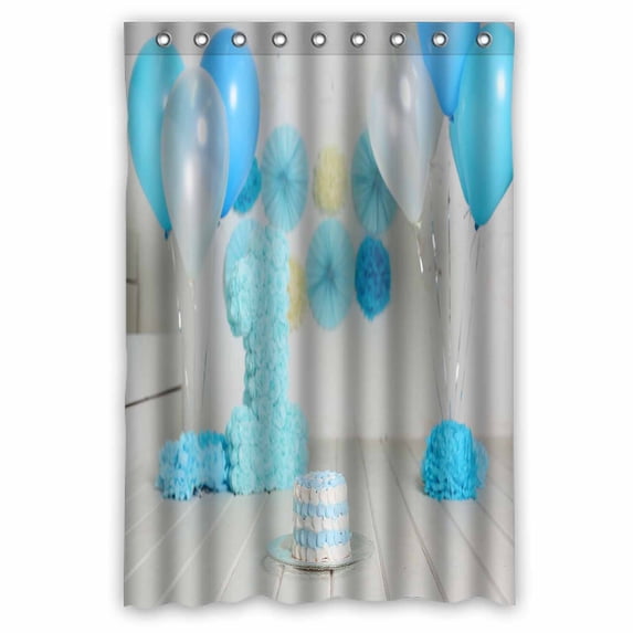 PKQWTM First Birthday Smash The Cake WaterProof Polyester Fabric Shower Curtain Size 48x72 Inches