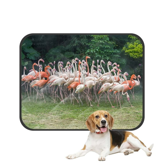 PKQWTM Flamingo Birds Standing Pet Dog Cat Bed Pee Pads Mat Cushion Potty Dogsblankets Crate Bed Kennel 25x30 inch