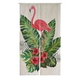 thumbnail image 1 of PKQWTM Flamingo Tropic Bouquet Banana Palm Leaves Hibiscus Door Curtain Window Cover Home Decor Hanging Curtain Size 85x150 CM, 1 of 1