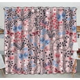 thumbnail image 1 of PKQWTM Floral Blooming Summer Herbs Colorful Flying Butterflies Practical heat insulation Shading Window Curtain Size 52(W) x 84(H) inches (Two Piece), 1 of 1