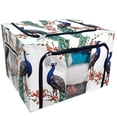 thumbnail image 1 of PKQWTM Floral Pattern Blooming Tree Elegant Peacock Storage Bag Clear Window Storage Bins Boxes Large Capacity Foldable Stackable Organizer With Steel Metal Frame For Bedding,Clothes,Closets, Bedrooms, 1 of 3