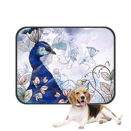 PKQWTM Floral Peacock Elegant Flower Pet Dog Cat Bed Pee Pads Mat Cushion Potty Dogsblankets Crate Bed Kennel 28x36 inch