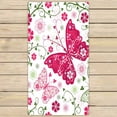 thumbnail image 1 of PKQWTM Floral White Pattern With Flowers And Butterflies Microfiber Bath Towels Bathroom Body Shower Towel Size 30x56 Inches, 1 of 1