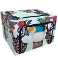 thumbnail image 1 of PKQWTM Flower Floral Deer Head Christmas Gift Storage Bag Clear Window Storage Bins Boxes Large Capacity Foldable Stackable Organizer With Steel Metal Frame For Bedding,Clothes,Closets, Bedrooms, 1 of 3