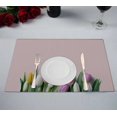 thumbnail image 1 of PKQWTM Flower Kitchen Dining Table Mats Placemats Size 12x18 Inches, Set of 2 Pieces, 1 of 2