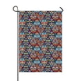 thumbnail image 1 of PKQWTM Flower Mandala Rhombus Colorful Blue Tile Intricate Floral Yard Decor Home Garden Flag Size 28x40 Inches, 1 of 1