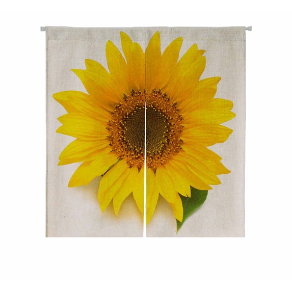PKQWTM Flower Of Sunflower Door Curtain Window Cover Home Decor Hanging Curtain Size 85x90 CM