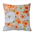 thumbnail image 1 of PKQWTM Flower Orange White Color Bed Decor Pillow Cases Zippered Cushion Cover Size 20x20 Inches, 1 of 1
