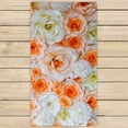 thumbnail image 1 of PKQWTM Flower Orange White Color Microfiber Bath Towels Bathroom Body Shower Towel Size 30x56 Inches, 1 of 1