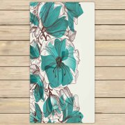 PKQWTM Flower Pattern Microfiber Bath Towels Bathroom Body Shower Towel Size 30x56 Inches