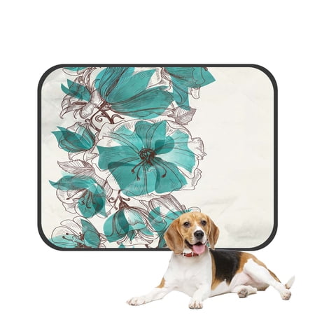 PKQWTM Flower Pattern Pet Dog Cat Bed Pee Pads Mat Cushion Potty Dogsblankets Crate Bed Kennel 36x48 inch