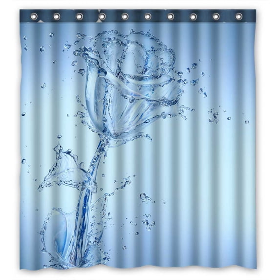 PKQWTM Flower Rose WaterProof Polyester Fabric Shower Curtain Size 66x72 Inches