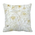 thumbnail image 1 of PKQWTM Flower White Cream Color Bed Decor Pillow Cases Zippered Cushion Cover Size 20x20 Inches, 1 of 1