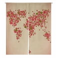 thumbnail image 1 of PKQWTM Flower World Map Eco Abstract Door Curtain Window Cover Home Decor Hanging Curtain Size 105x120 CM, 1 of 1
