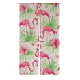 thumbnail image 1 of PKQWTM Flowers Palm Leaves Flamingo On White Door Curtain Window Cover Home Decor Hanging Curtain Size 85x150 CM, 1 of 1