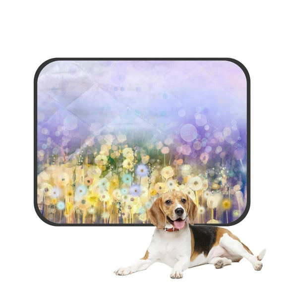 PKQWTM Flowers Plant Dandelion Fields Meadow Landscape Wildflower Sky Pet Dog Cat Bed Pee Pads Mat Cushion Potty Dogsblankets Crate Bed Kennel 14x18 inch