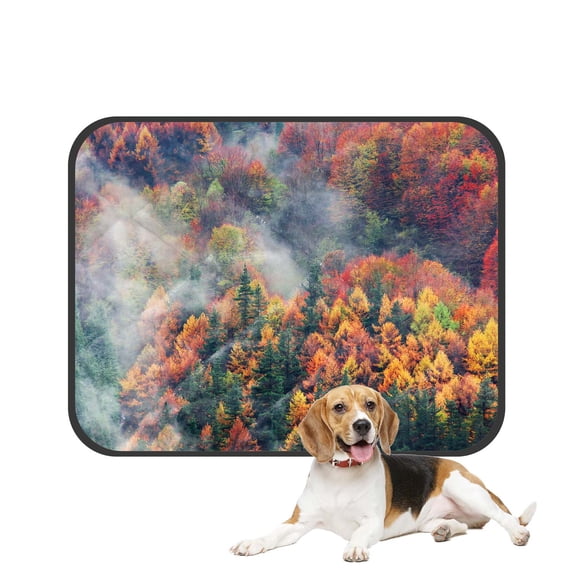PKQWTM Fog Forest Autumn Prime Mountain Pet Dog Cat Bed Pee Pads Mat Cushion Potty Dogsblankets Crate Bed Kennel 14x18 inch