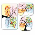 thumbnail image 1 of PKQWTM Four Season Tree 3 Piece Bathroom Rugs Set Bath Rug Contour Mat and Toilet Lid Cover, 1 of 2