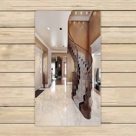 PKQWTM Foyer Stairway Microfiber Bath Towels Bathroom Body Shower Towel Size 16x28 Inches