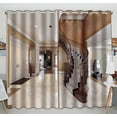 thumbnail image 1 of PKQWTM Foyer Stairway Practical heat insulation Shading Window Curtain Size 52(W)x84(H) inches(Two Piece), 1 of 1
