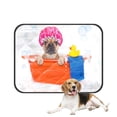 thumbnail image 1 of PKQWTM French Bulldog Dog Bathtub Yellow Plastic Duck Towel Foam Bathing Cap Pet Dog Cat Bed Pee Pads Mat Cushion Potty Dogsblankets Crate Bed Kennel 25x30 inch, 1 of 3